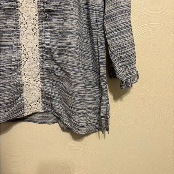 🌿 Eddie Bauer Lace-Front Slub Knit Top – Size XL - Picture 7 of 8